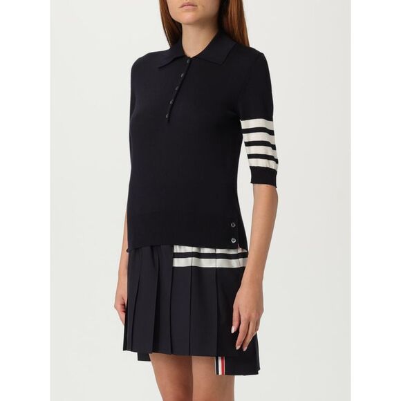 Thom Browne Polo Shirt Woman Blue - Picture 4 of 4
